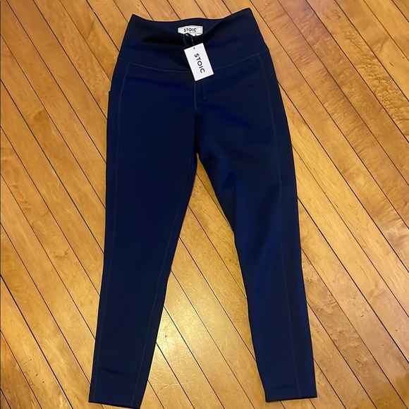 Stoic Fleece Lined Navy Blue Leggings - Picture 2 of 7